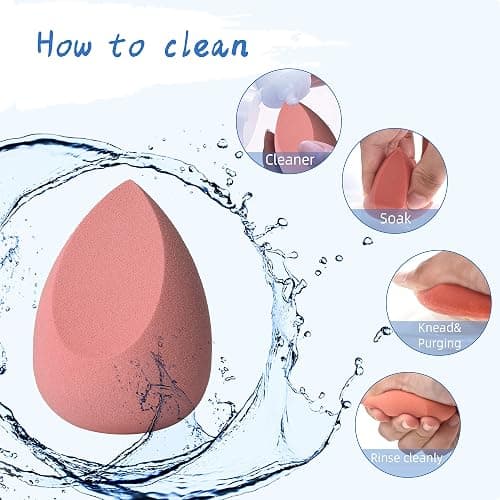 COSTICA Makeup Sponge Set Blender, Beauty Sponge Makeup Blender Flawless for Liquid - Multi Colored 4 pcs Rose Series thumbnail 6