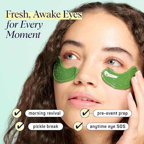 SpaLife In a Pickle Hydrogel Under Eye Patches for Dark Circles | Pickle Gifts for Women | Hydrating Undereye Masks for Bags and Puffiness | Pack of 8 Pairs (8 Undereye Treatments) thumbnail 4