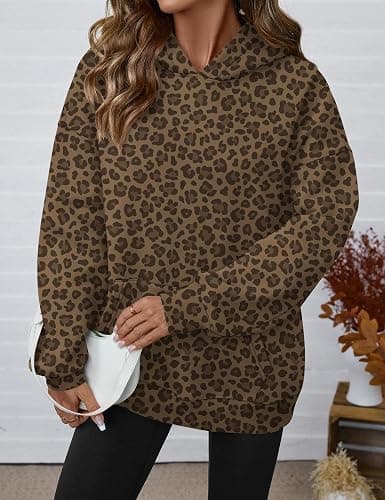 LOMON Hoodies for Women Oversized Sweatshirt Hooded Long Sleeve Casual Fleece Tops Pullover Sweater with Pocket thumbnail 4
