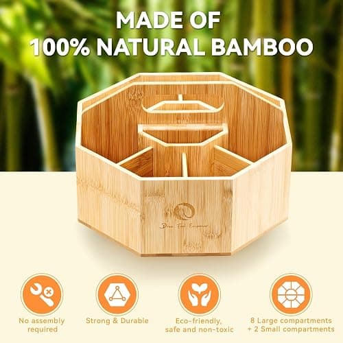 Ohuhu Rotating Marker Organizer for Alcohol Markers, 360-Degree Rotating Bamboo Storage Hold 162 Honolulu& B Alcohol Markers, Pens Pencil Holder with 8 Compartments for Home Classroom Office Decor thumbnail 8