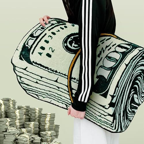 XIAOQIN Money Rug, 100 Dollar Bill Rug, 20x32 inch Money Creative Funky Rug, Fun Bath mat, Suitable for Bathroom, Bedroom, Living Room, Front Door, Home Decor Door Mat thumbnail 5