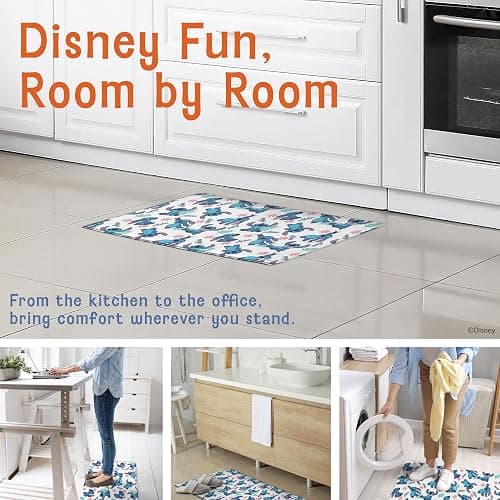 Disney Anti-Fatigue Kitchen Mats for Floor – Cushioned Kitchen Floor Mats with Non-Slip Backing – Water Resistant, Easy-to-Clean PVC Foam Mat – Mickey, Minnie, Stitch & Winnie The Pooh Designs thumbnail 3