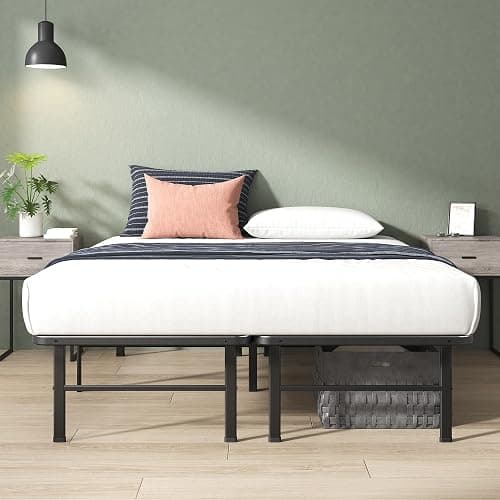 Zinus Rumi 14in Queen Metal Bed Frame, Quick Assembly SmartBase® Mattress Foundation, Heavy Duty Sturdy Steel with No Box Spring Needed, Eco-Friendly Packaging, Black thumbnail 9
