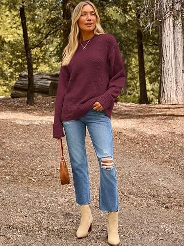 LILLUSORY Women Oversized Warm Cozy Knit Sweaters 2026 Fall Fashion Outfits | Fuzzy Knit, Warm Chunky Long Pullover, Cute Winter Clothing, Old Money Clothes, Ladies Trendy Tunic thumbnail 6
