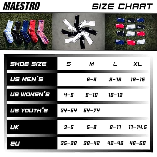 Maestro Soccer Grip Socks for Men and Women with Non-Slip Pads - Anti-Slip Socks Ideal for Football, Basketball, Sports thumbnail 7