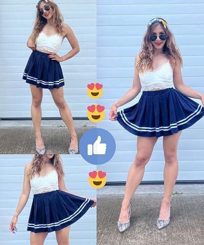 Avidlove Womens Pleated Skirt School Uniform Skirt Mini Skirt Pleated Cheer Skirt thumbnail 5
