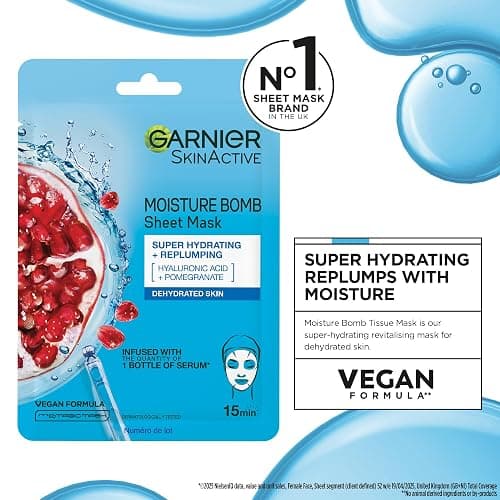 Garnier Face & Eye Sheet Masks, Mask Icons Discovery Collection (Pack of 5) | With Vitamin C*, Hyaluronic Acid & Niacinamide, For Dehydrated Dull and Tired Skin, Mask Icons Collection thumbnail 3