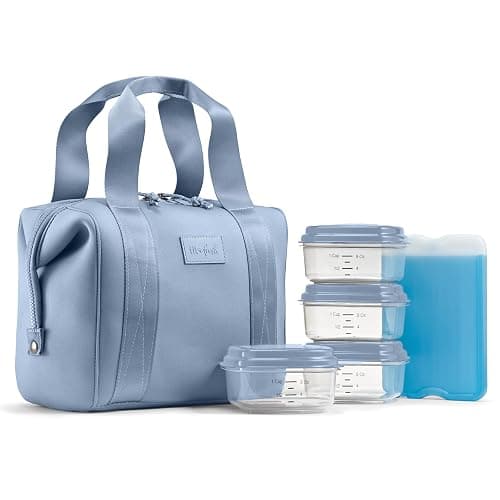 Fit & Fresh Remi Neoprene Lunch Bag for Women w/Ice Pack & Containers | Machine Washable Lunch Box For Women, Self Insulating Durable Neoprene, Large Capacity For Nurses, Teachers, School, Work - Image 1