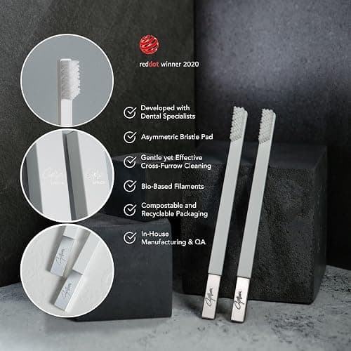 APRIORI White Silver Medium Premium Toothbrush thumbnail 2