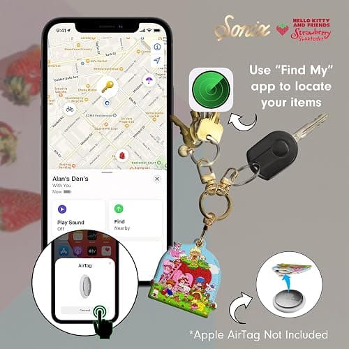 Sonix x Sanrio Keychain Case Compatible with Apple AirTag | Protective AirTag Cover Keychain Charm | Hello Kitty & Friends x Strawberry Shortcake thumbnail 3