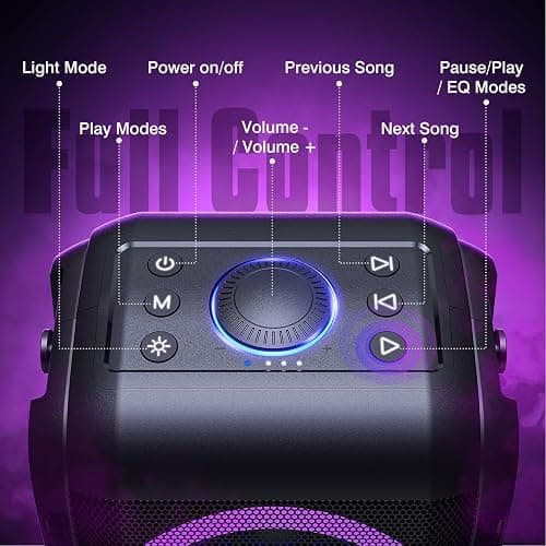 W-KING 180W Peak Party Loud Bluetooth Speaker Portable Wireless Outdoor Boom Box/4 Drivers with 2*Subwoofer/HD Huge 105dB Pulse Natural Deep Bass Tube, 80W IPX5 Big Large Speaker/24H/EQ/U-Disk/TF/AUX thumbnail 9