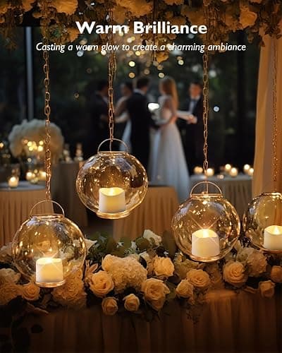 Homemory 12Pcs Flickering Flameless Candle Battery Operated, 200+Hours Fake Electric LED Tea Lights for Votive, Centerpiece Table Decorations, Wedding, Aniversary, Halloween, Christmas thumbnail 2
