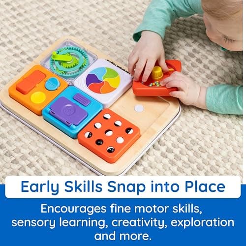 Fat Brain Toys PlayTab Essentials, Modular Sensory Activity Board, Busy Board for Toddlers and Babies Ages 12 Months+ thumbnail 5