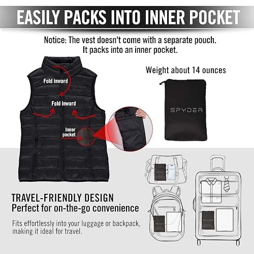 Spyder Womens Puffer Vest - Lightweight Sleeveless Puffer Vest Women - Cozy Fall Fashion Warm Quilted Jackets for Women thumbnail 6