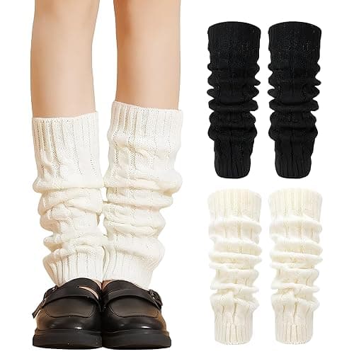 Knit Winter Leg Warmers,Thermal Long Twist Legwarmers Socks,15Inch Kawaii Winter Stockings For Women Girls Yoga Ballet Dance - Image 1