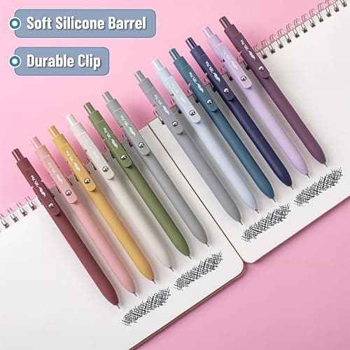 Mr. Pen- Retractable Gel Pens, 12 Pack, Morandi and Vintage Barrels, Fast Dry, Black Gel Pens Fine Point 0.5mm, Aesthetic Pens for Journaling thumbnail 4