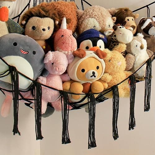 mirolam Stuffed Animal Storage Hammock Net - Toy Hammock Net for Stuffed Animals Corner - Hanging Stuff Animal Organizer Holder Large Organization Boys Room Decor thumbnail 3
