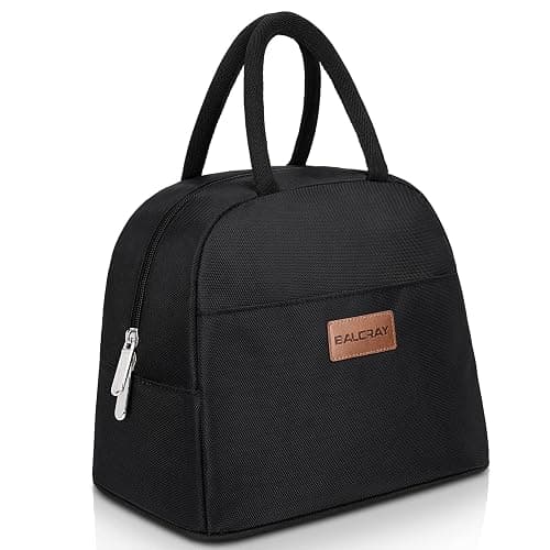 BALORAY Lunch Bag for Women Men Insulated Lunch Box for Adult Reusable Lunch Tote Bag for Work, Picnic or Travel (Solid Black) - Image 1