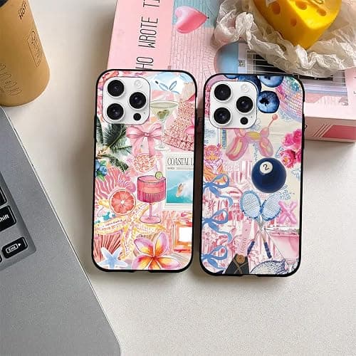 Zrutru 2 Pack Preppy Pink Collage Phone Cases for iPhone 16 Pro Max Case Trending Collage Phone Case Shockproof Soft Silicone TPU Bumper Cover Phone Case Funda for iPhone 16 Pro Max 6.9 Inch thumbnail 7