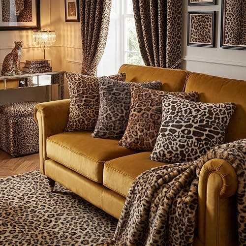 SYSLOON Faux Fur Cheetah Print Pillow Covers 20x20 Inch Set of 2, Leopard Print Decorative Pillow Covers Home Decor for Living Room Sofa & Bed, Beige Brown Leopard thumbnail 3