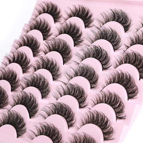 False Eyelashes Natural Look Faux Mink Lashes 12mm Short Wispy Lashes 5D Volume Strip Eye Lashes Pack by Kiromiro thumbnail 3