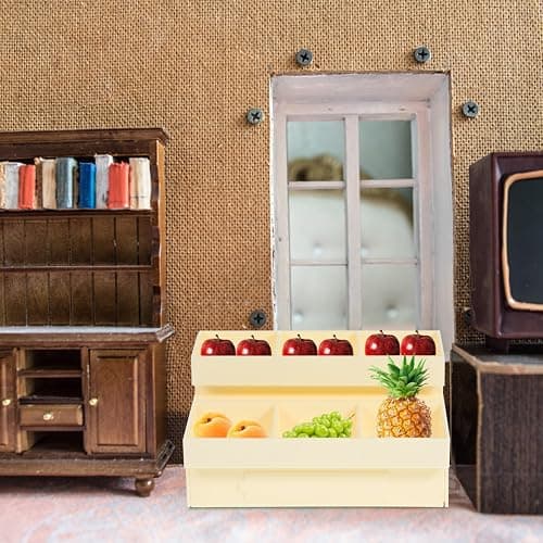 Gadpiparty 1/12 Scale Miniature Vegetable & Fruit Stand - Dollhouse Supermarket Shelf with Realistic Details - for Mini Kitchen, Grocery Store Display, and DIY Dollhouse Accessories thumbnail 7