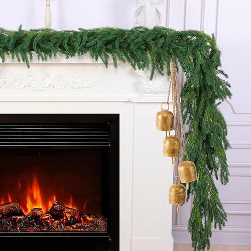 Hananona 9 Ft 2 Pcs Artificial Norfolk Pine Garlands, Realistic Pine Garland, Green Artificial Greenery Garland for Table, Mantle, Wall, Indoor, Outdoor Winter Christmas Decorations (2, 9 FT) thumbnail 4