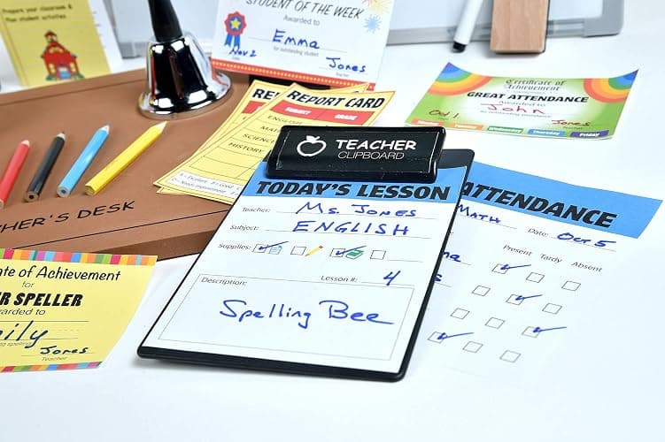 Dr. STEM Toys - Play Teacher Role-Play Set Includes Reusable White Board, Bell, Report Cards, for Home or Classroom, Over 30 Pieces Included, Gift for Kids, Complete Set thumbnail 7