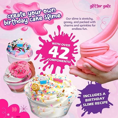 Easter Butter Slime Kit | Birthday Gifts for Girls Ages 6+ | DIY Make Your own Slime Birthday Party 42 Mix-ins | Arts and Crafts | Slime-Making kit | Slime Activator | Sensory Gifts for Teens thumbnail 2