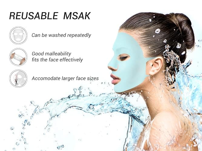Maitys 5 Pcs Reusable Silicone Face Mask for Sheet Masks, Anti-wrinkle Moisturizing Facial Mask Cover Holder, Prevent Evaporation Hairdressing Skincare Beauty Spa Care Tool(Vivid Colors) thumbnail 4