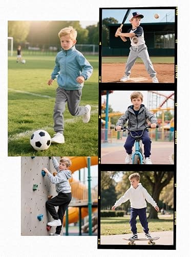 Aocku 4 Pack Boys Sweatpants Joggers Cotton Athletic Sweatpants Kids Youth Joggers Pants with Pocket Drawstring 5-16Y thumbnail 5