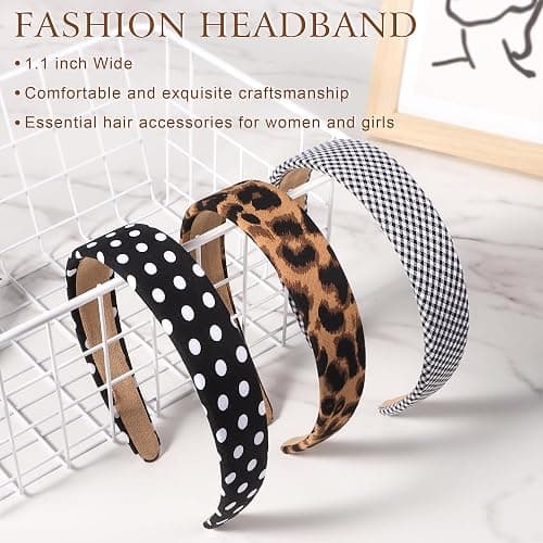 DiyJibb Headbands for Women - 1 Inches Wide Headbands - Solid Color Headband Fashion Hair Accessories- Trendy Women Girls Non Slip Fashion Hair Bands- Thick Elastic Hair Bands for Women's Hair 6PCS thumbnail 3