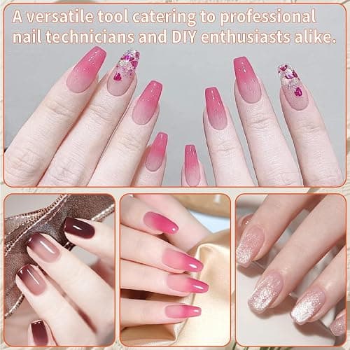 CllyCnny 200Pcs Nail Sponges for Ombre:Soft Nail Art Sponges With Grabbing Pen for Gradient Ombre Blush Chrome Design Effects,Professional Accessories Supplies for Home and Salon Use thumbnail 7