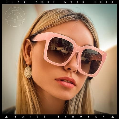 SA106 Womens Boyfriend Style XXL Oversize Horned Rim Thick Plastic Sunglasses thumbnail 3
