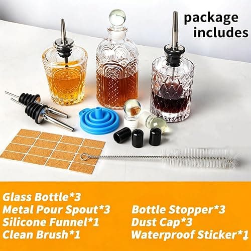 INFTYLE Syrup Bottle Set of 3 - Syrup Dispenser with Leak-Proof Lids Pour Spout Ideal for Coffee Syrups,Honey,Condiments,Olive Oil thumbnail 3