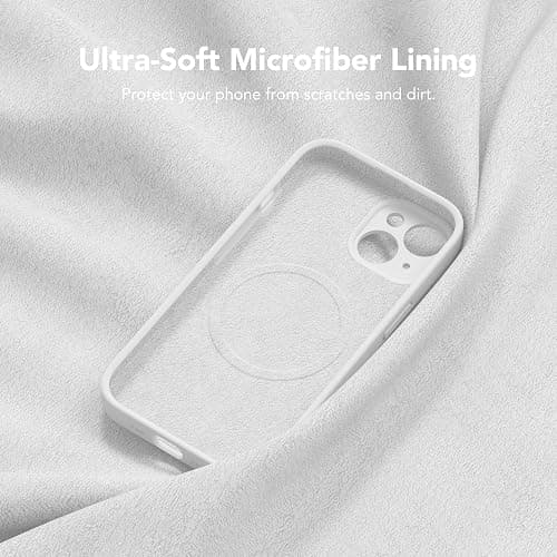 SuydanBox Magnetic for iPhone 14 Case, Compatible with MagSafe, [Full Camera Protection][Screen Protector] Silicone Shockproof Protective Phone Case for iPhone 14 6.1 inch, White thumbnail 8
