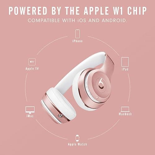 Beats Solo3 Wireless On-Ear Headphones - Apple W1 Headphone Chip, Class 1 Bluetooth, 40 Hours of Listening Time, Built-in Microphone - Rose Gold - Rose Gold - Solo3 - Without AppleCare+ thumbnail 3