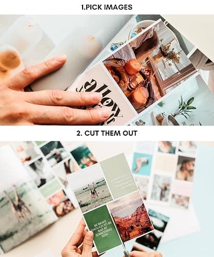 Lamare Vision Board Book - 1000+ Aesthetic Vision Board Images & Motivational Quotes, Vision Board Supplies, Vision Board Kit, Collage Book for Manifestation, Self Care & Goal Setting thumbnail 3