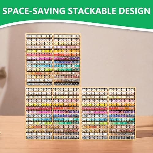 walowalo Bamboo Marker Organizer for 280 Markers Christmas Gifts Durable Pencil Holder Desk Storage Large for Artists Teachers Students Classroom Birthday Gifts No Assembly Required 28-Compartments thumbnail 8