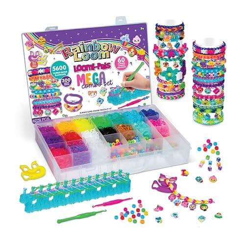 Rainbow Loom® Loomi-Pals™ MEGA Set, Features 60 Cute Assorted LP Charms, The New RL2.0, Happy Looms, Hooks, Alpha & Pony Beads, 5600 Colorful Bands All in a Carrying Case for Boys and Girls 7+ - Image 1