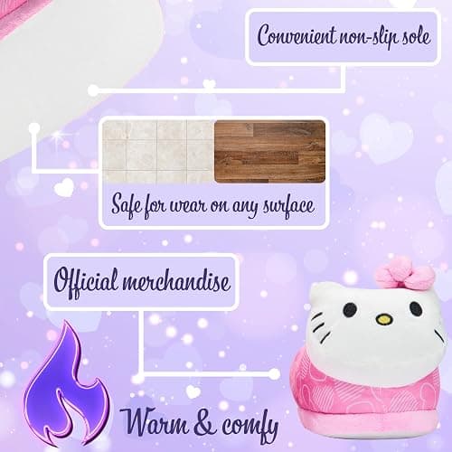 Hello Kitty Slippers for Girls Teens 3D Kawaii House Shoes Non Slip Anime Gifts thumbnail 4
