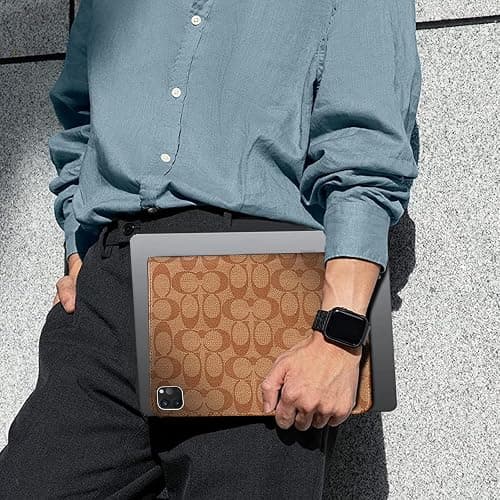 HYHCF Compatible Designer for iPad Pro 11 Inch Case 1st/2nd/3rd/4th Generation 2018/2020/2021/2022 PU Leather with Pencil Holder Soft TPU Back Case,Auto Sleep/Wake Cover,for Women-Brown thumbnail 5