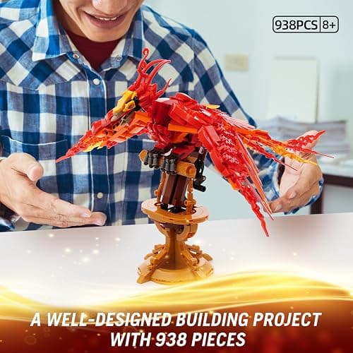 Moc Fire Phoenix Building Set，Compatible with Lego STEM Magic Phoenix Collection Model for Adults，Ideas Bird Toy Gift for Kids Boys and Girls Fans Ages 8+ 938 PCS thumbnail 2