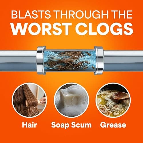Mr Muscle Drain Unblocker 2x1L, Heavy Duty Fast Acting Gel Sink Unblocker | Heavy-duty drain gel dissolves stubborn clogs fast, works 3x better than bleach and is safe for all pipe types. thumbnail 5