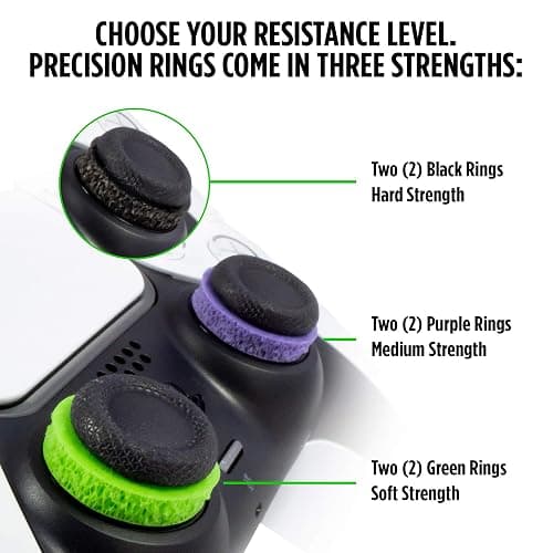 KontrolFreek Precision Rings | Aim Assist Motion Control for PlayStation 4 (PS4), PS5, Xbox One, XBX, Switch Pro & Scuf Controller (Black/Purple/Green) thumbnail 3