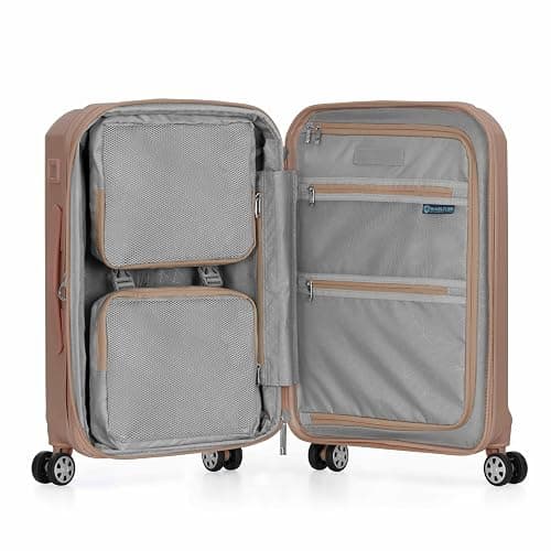 Traveler's Choice Pagosa Hardshell Expandable Luggage with Spinner Wheels, Latte Beige, 22-Inch Carry-on thumbnail 9