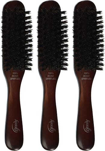 Goody Smooth and Sleek Wood Styling Brush with Natural Boar Bristles, Flyaway Free Finish, For All Hair Types, Brown, 1CT thumbnail 4