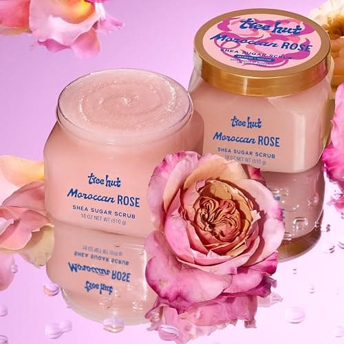 Tree Hut Moroccan Rose Shea Sugar Scrub, Exfoliating & Hydrating Body Scrub with Shea Butter & Essential Oils, Smooth & Soften Skin, 18 oz thumbnail 5