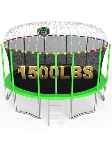 SKYUP Tranpoline 1500LBS 16 15 14 12 10 8 FT Tranpoline for 7-10 Kids and Adults, Heavy-Duty Outdoor Tranpoline with Enclosure Net, Basketball Hoop, Easy to Install & Last Long - ASTM Approved - Image 1