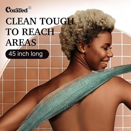 CORATED African Net Sponge Authentic, Shower Loofah Exfoliating Bath Sponge, Body Scrubber for Women and Men Daily Use Body Care, Travel Portable Bath Accessories Spa Gifts thumbnail 8